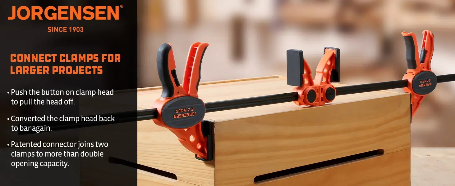 Jorgensen Medium Duty E-Z HOLD® Expandable Bar Clamp | Woodworking