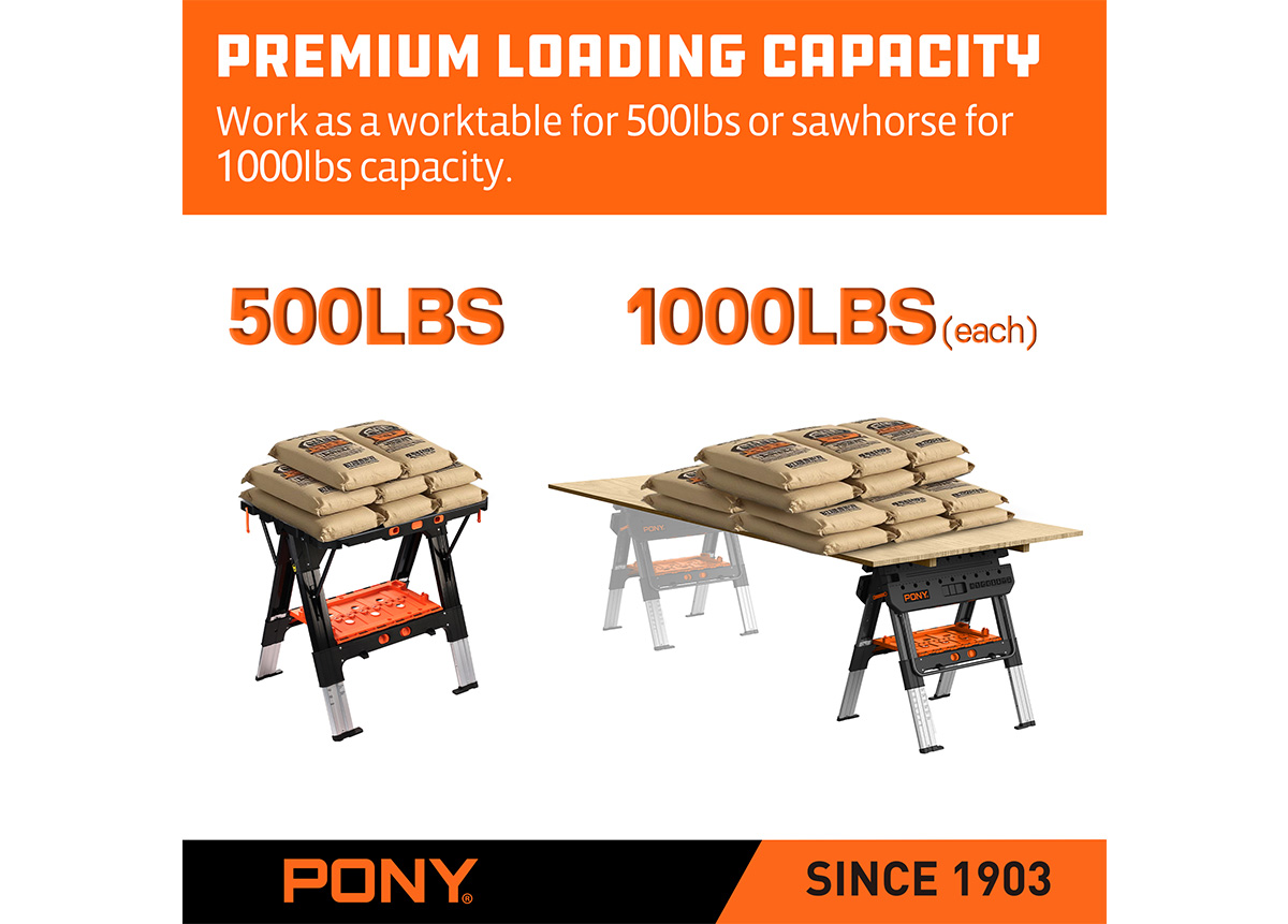 E-Z CLAMP™ HEAVY DUTY FOLDING WORKTABLE