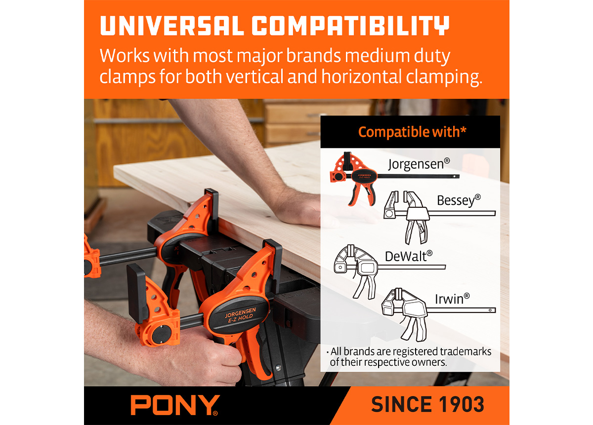 E-Z CLAMP™ HEAVY DUTY FOLDING WORKTABLE