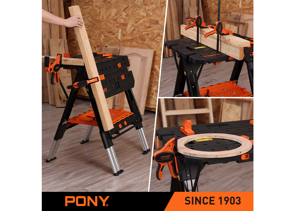 E-Z CLAMP™ HEAVY DUTY FOLDING WORKTABLE