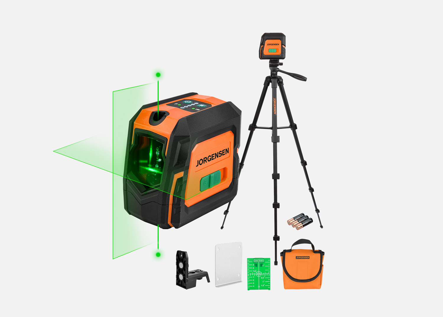 100FT/30M Green Beam Self-Leveling Cross Line Laser with 2 Plumb Points