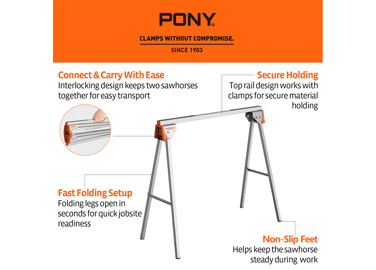 2-Piece Metal Sawhorse